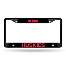 Rico Industries NCAA Connecticut Huskies - UCONN Zwart Chroom Frame 12" x 6" Auto Accessoire