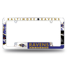 Rico Industries NFL Baltimore Ravens 12" x 6" Chroom Auto Kentekenplaat Frame