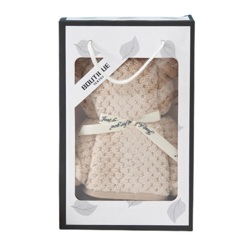 Bear-Shaped Coral Fleece Hand Towels Set 4-Pack