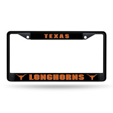 Rico Industries NCAA Texas Longhorns Zwart Chrome Nummerplaat met Plastic Invoegen 12" x 6" Auto Accessoire