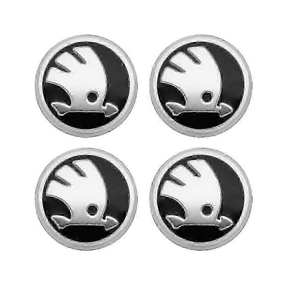 4Pcs 56Mm+60Mm Car Hub Cover Wheel Sticker Emblem Decal Decoration Accessories For Skoda Octavia Superb Rapid Kodiaq Karoq Kamiq 9172985332337