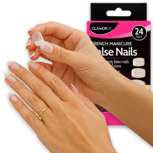 Kunstige negle French Glamorize Stick-on Tips til hjemmemanicure
