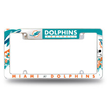 Rico Industries NFL Miami Dolphins 12" x 6" Chrome Auto Kentekenplaathouder
