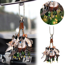 Accesorios para espejo retrovisor de coche plano Hunting2D Adorno para árbol de Navidad Decoración Colgante Colgante Interior para Espejo