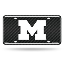 Rico Industries NCAA Michigan Wolverines Carbon Fiber Auto Tag 8.5" x 11" - Voor Auto/SUV