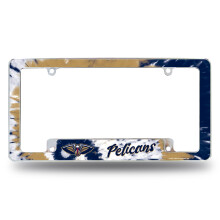 Rico Industries NBA New Orleans Pelicans Tie Dye 12" x 6" Chroom Auto Kentekenplaat Frame
