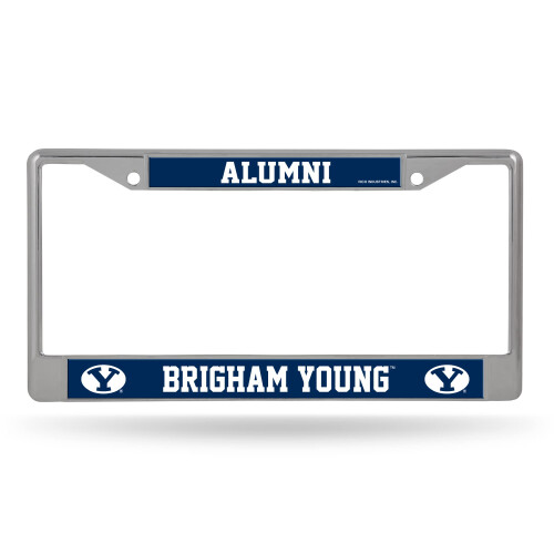 Rico Industries NCAA BYU Cougars Alumni 12" x 6" Chrome Frame W' Decal Auto Accessory