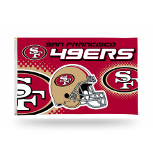 Rico Industries NFL San Francisco 49ers Helmet 3-Foot by 5-Foot Single Sided Banner Flag with Grommets