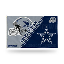 NFL Rico Industries Dallas Cowboys Dual-Logo 3' x 5' Banner Flag 3' x 5' Banner Flag Single Sided - Indoor or Outdoor - Home Décor