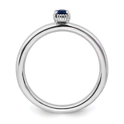 Sapphire sterling silver single-stone ring 1