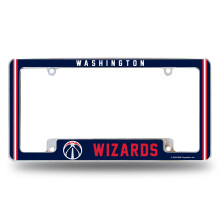 Rico Industries NBA Washington Wizards 12" x 6" Chrome Auto Kentekenplaatframe voor Auto/Vrachtwagen/SUV