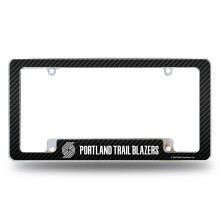 Rico Industries NBA Portland Trail Blazers Carbon Fiber 30 cm x 15 cm Chrome Kentekenplaathouder