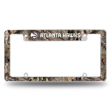 Rico Industries NBA Atlanta Hawks Mossy Oak 30cm x 15cm Chrome Autolicenseplaat Frame