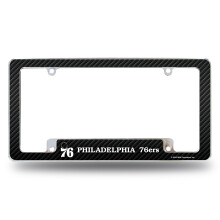 Rico Industries NBA Philadelphia 76ers Carbon Fiber 12" x 6" Chrome Kentekenplaat Frame