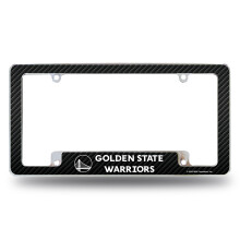 Rico Industries NBA Golden State Warriors Carbon Fiber 12" x 6" Chroom Auto Nummerplaat Frame