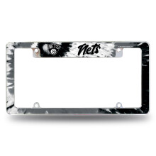 Rico Industries NBA Brooklyn Nets Tie Dye 12" x 6" Chrome Autolijst Frame voor Auto/Vrachtwagen/SUV
