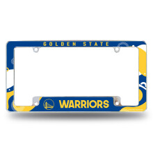 Rico Industries NBA Basketbal Golden State Warriors Wave 30 cm x 15 cm Chrome Autolijstplaat Frame