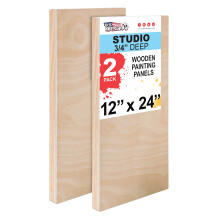 U.S. Art Supply Onvoltooid Cradled Houten Panels voor Schilderen, 2 Pack 12x24 inch