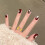 Christmas Press On Nails Red White Stripe Snowflake Glossy 7