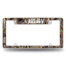 Rico Industries NHL San Jose Sharks Mossy Oak 12" x 6" Chrome Autoplatenframe voor Auto/Vrachtwagen/SUV