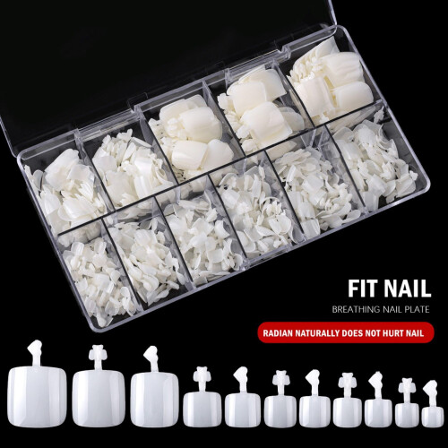 Faux ongles d'orteils en acrylique à couverture complète, à coller 2