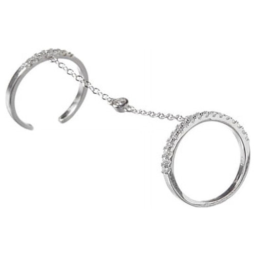 Sterling Silver Micropave Cable Ring