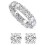 Round Cut Eternity Band and Stud Set 18k White Gold Plated 1