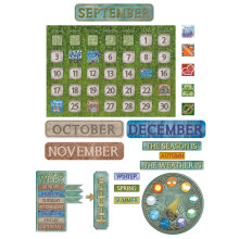 Eureka Curiosity Jardín Calendario Aula Cartelera Set, 97 Piezas