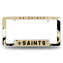 Rico Industries NFL Football New Orleans Saints Wave 12" x 6" Chromen Auto Kentekenplaathouder