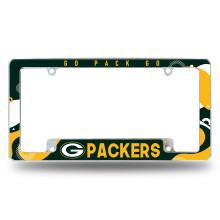 Rico Industries NFL Voetbal Green Bay Packers Wave 12" x 6" Chrome Auto Nummerplaat Frame