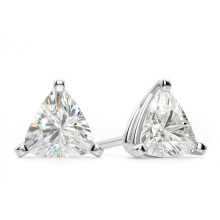 Crystal trillion cut sterling silver stud earrings