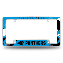 Rico Industries NFL Voetbal Carolina Panthers Wave 12" x 6" Chroom Auto Kentekenplaat Frame