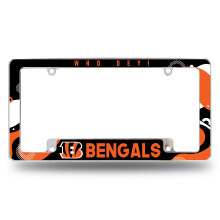 Rico Industries NFL Voetbal Cincinnati Bengals Wave 12" x 6" Chrome Kentekenplaathouder