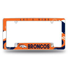 Rico Industries NFL Voetbal Denver Broncos Wave 12" x 6" Chroom Autolijst