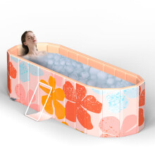 Portable Bathtub for Adults 47" Large Foldable No-Installation Soaking Tub for Shower Stall, Collapsible Standing Plunge Bath with Lid, 5-Layer Insula