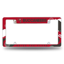 Rico Industries NFL Voetbal Tampa Bay Buccaneers Wave 12" x 6" Chroom Auto Kentekenplaat Frame
