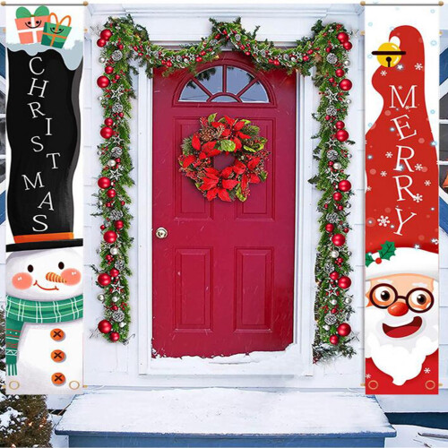 Christmas door hanging flag decoration