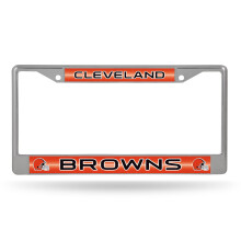 Rico Industries NFL Football Cleveland Browns Classic 12" x 6" Zilveren Bling Chrome Auto Accessoire