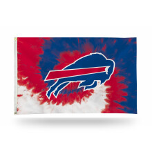 Rico Industries NFL Buffalo Bills Tie-Dye 3' x 5' Banner Flag 3' x 5' Banner Flag Single Sided - Indoor or Outdoor - Home Décor, White