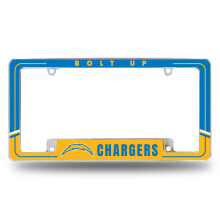 Rico Industries NFL Voetbal Los Angeles Chargers Twee-Tonige 12" x 6" Chroom Auto Kentekenplaat Frame