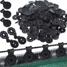 100PCS Black Plastic Net Clips - for Shade Cloth & Garden Netting Fixing