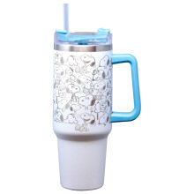 Mug de Voyage en Acier Inoxydable Spoontiques Peanuts, 40oz - Isolation Double Paroi, Poignée Robuste, Couvercle