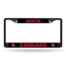 Rico Industries NCAA Houston Cougars Standaard Zwart Chroom Frame met Decals 12" x 6" Auto Accessoire