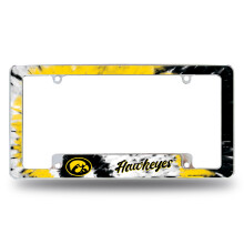 Rico Industries NCAA Iowa Hawkeyes Tie Dye 12" x 6" Chroom Autolijstplaat Frame