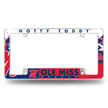 Rico Industries NCAA Mississippi Rebels 12" x 6" Chrome Auto Kentekenplaat Frame