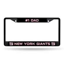 Rico Industries NFL New York Giants #1 DAD Zwart Chroom Frame met Decal Insert 12" x 6" Auto Accessoire
