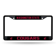 Rico Industries NCAA Washington State Cougars - WSU Standaard Zwart Chrome Frame 12" x 6"
