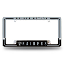 Rico Industries NFL Football Las Vegas Raiders Twee-Ton 12" x 6" Chroom Auto Kentekenplaat Frame