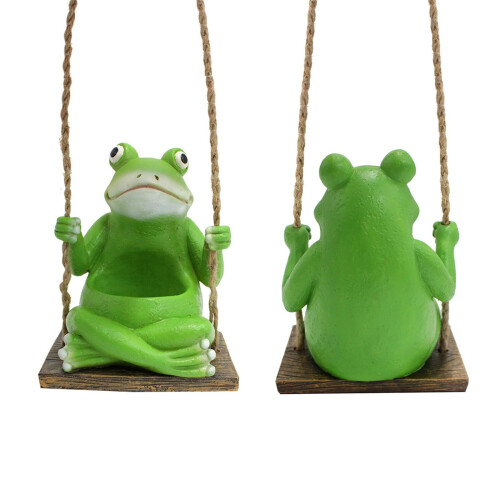 Frog Hanging Swing Planter Green 1 Pack