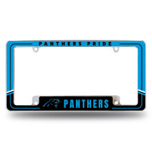 Rico Industries NFL Voetbal Carolina Panthers Twee-Tonige 12" x 6" Chrome Kentekenplaat Frame